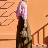 murir【MUR25005 パスケース付き パイピングミニショルダートート】ブラウン