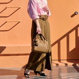 murir【MUR25007 フラワーチャーム付き2WAYショルダーバッグ】ブラウン