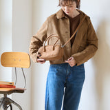 murir【MUR26006 ビーズデザイン 2WAY オーバルミニバッグ】キャメル