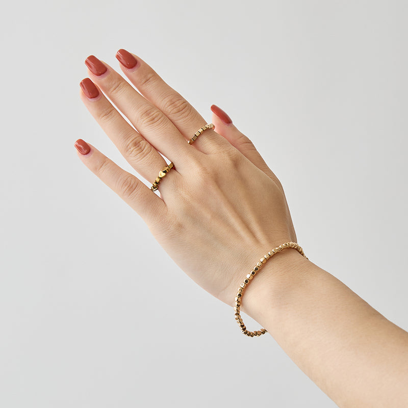 HASHIBAMI 【HB2102214 HASHIBAMI 天然石 ゴールド ブレスレット ※面取り】 ゴールド