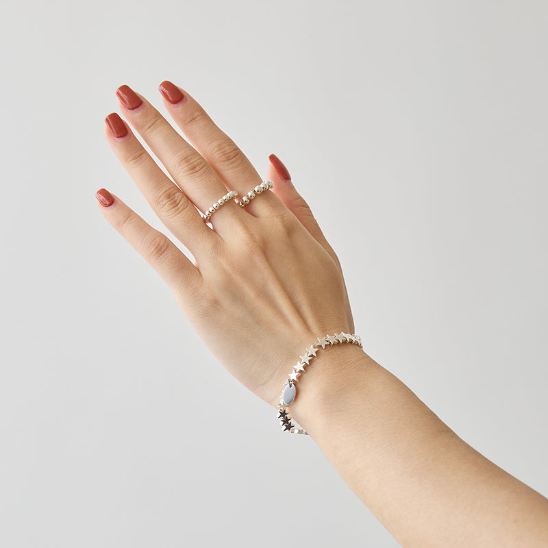 HASHIBAMI 【HB2102276 HASHIBAMI 天然石 ブレスレット ※星型6mm】 シルバー