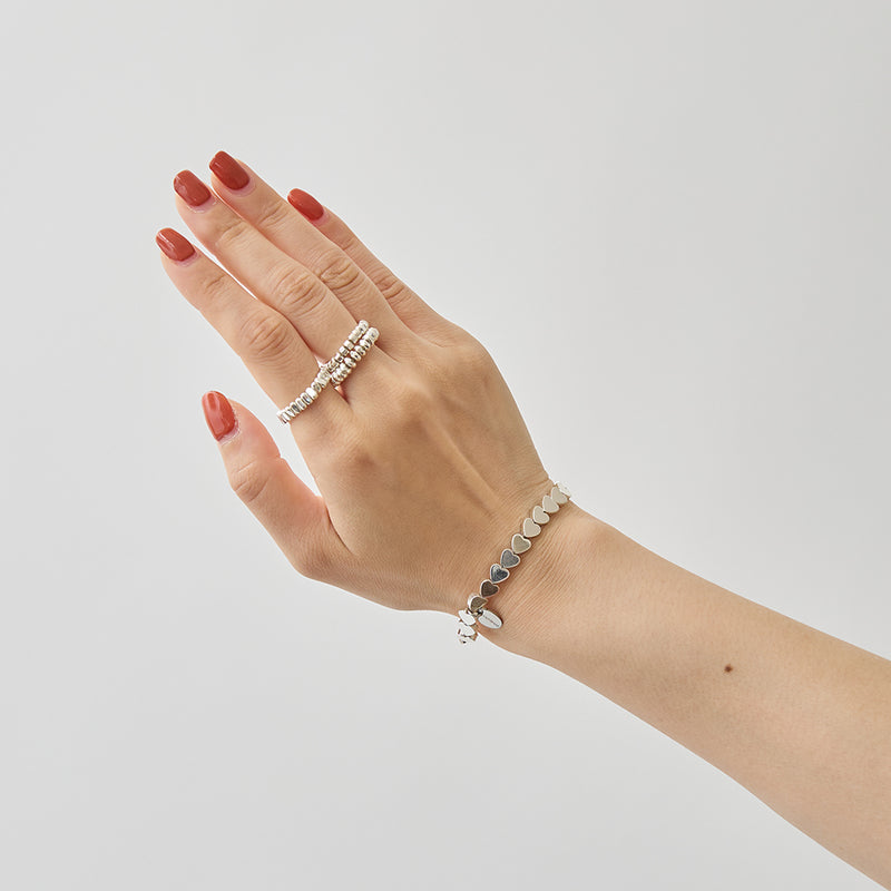 HASHIBAMI 【HB2102275 HASHIBAMI 天然石 ブレスレット ※ハート型6mm】 シルバー