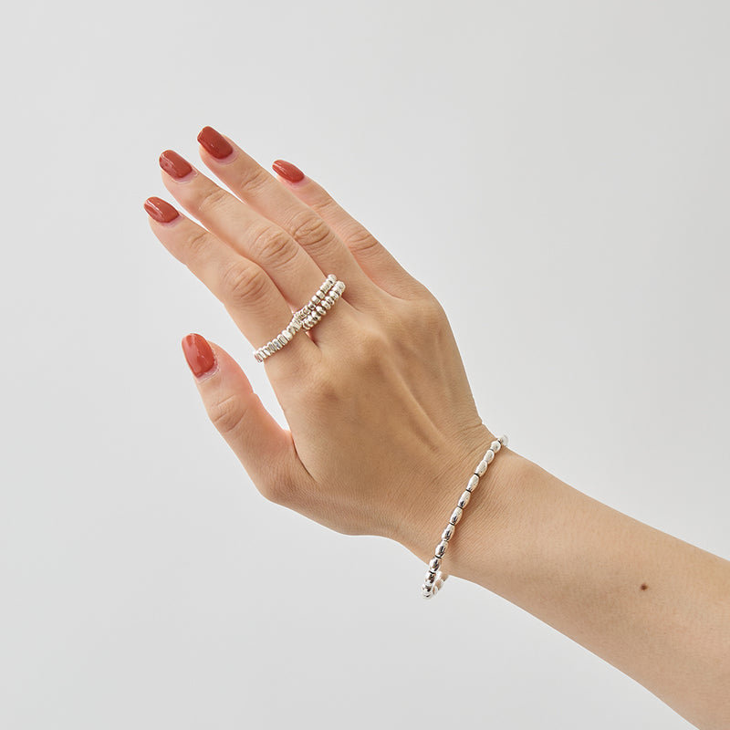 HASHIBAMI 【HB2102234 HASHIBAMI 天然石 シルバー リング ※立方体(横長)】 シルバー