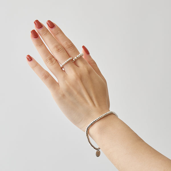 HASHIBAMI 【HB2102218 HASHIBAMI 天然石 シルバー ブレスレット ※ドーナツ(大)】 シルバー