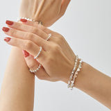 HASHIBAMI 【HB2102275 HASHIBAMI 天然石 ブレスレット ※ハート型6mm】 シルバー