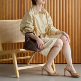 HASHIBAMI【Ha-2509-602 クシュクシュ ワンショルダー】 ダークブラウン