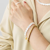 HASHIBAMI 【HB2102217 HASHIBAMI 天然石 ゴールド ブレスレット ※スネーク風】 ゴールド