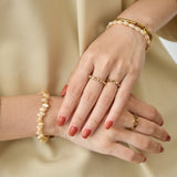 HASHIBAMI 【HB2102232 HASHIBAMI 天然石 ゴールド リング ※面取り】 ゴールド