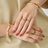 HASHIBAMI 【HB2102230 HASHIBAMI 天然石 ゴールド リング ※立方体】 ゴールド