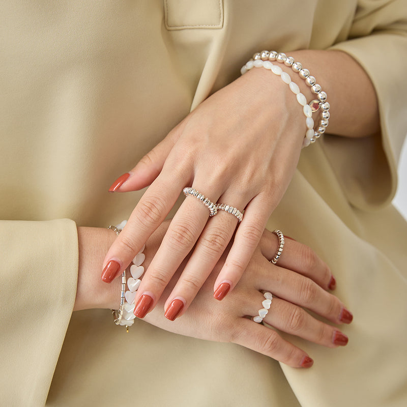 HASHIBAMI 【HB2102234 HASHIBAMI 天然石 シルバー リング ※立方体(横長)】 シルバー