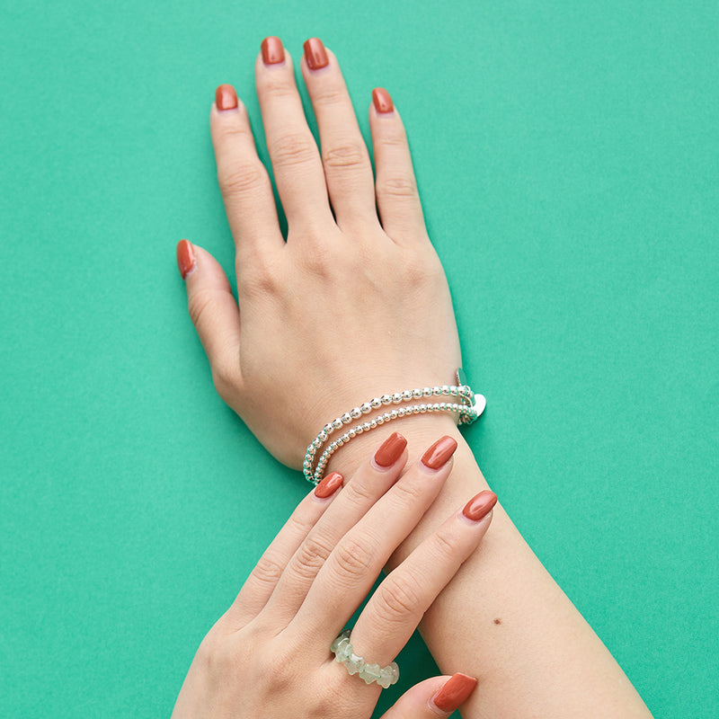 HASHIBAMI 【HB2102220 HASHIBAMI 天然石 シルバー ブレスレット ※4mm玉】 シルバー