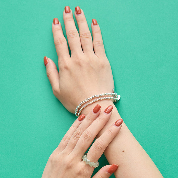 HASHIBAMI 【HB2102219 HASHIBAMI 天然石 シルバー ブレスレット ※3mm玉】 シルバー