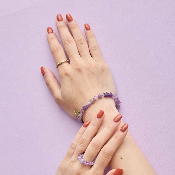 HASHIBAMI 【HB2102230 HASHIBAMI 天然石 ゴールド リング ※立方体】 ゴールド