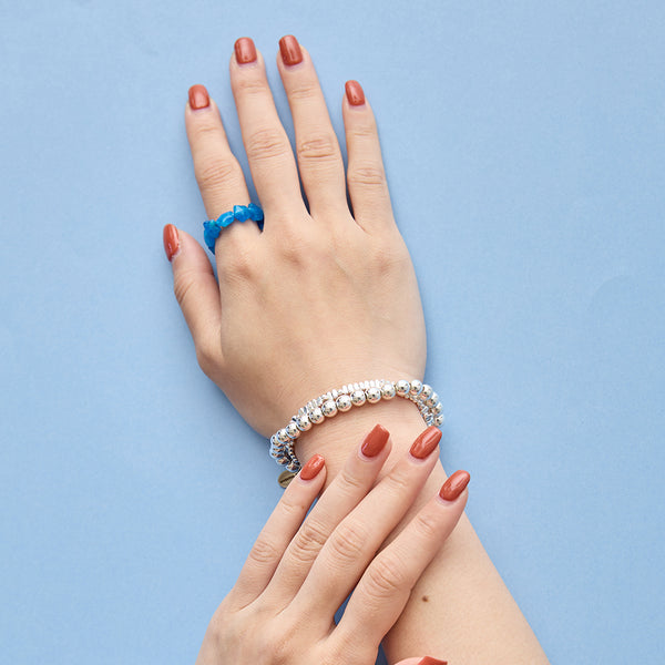 HASHIBAMI 【HB2102221 HASHIBAMI 天然石 シルバー ブレスレット ※6mm玉】 シルバー