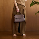 murir【MUR25006 フェミニンフラップ2WAYバッグ】ブラウン