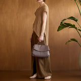 murir【MUR25006 フェミニンフラップ2WAYバッグ】ブラウン