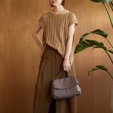 murir【MUR25006 フェミニンフラップ2WAYバッグ】ブラウン