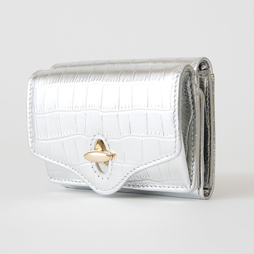 HASHIBAMI【Ha-2104-314 ジーン クロコ 型押し ミニ ウォレット