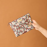 ◆CORRECT限定◆HASHIBAMI【Ha-2502-308 フラワープリント ポーチ】ダークブラウン