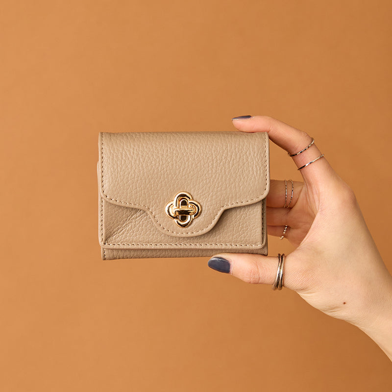 ◆CORRECT限定◆HASHIBAMI【Ha-2502-201 ひねり金具 ミニウォレット】グレーベージュ