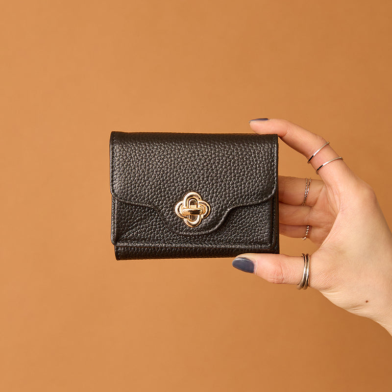 ◆CORRECT限定◆HASHIBAMI【Ha-2502-201 ひねり金具 ミニウォレット】ブラック