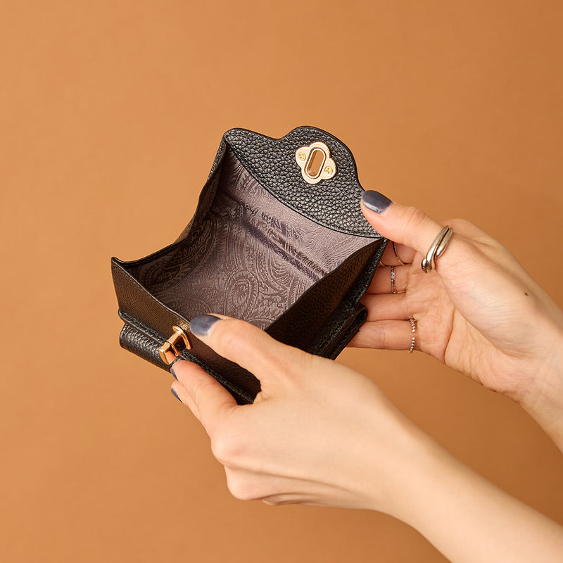 ◆CORRECT限定◆HASHIBAMI【Ha-2502-201 ひねり金具 ミニウォレット】ブラック