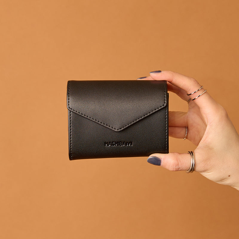 ◆CORRECT限定◆HASHIBAMI【Ha-2502-205 フェズ Wフェイス ミニウォレット】ブラック