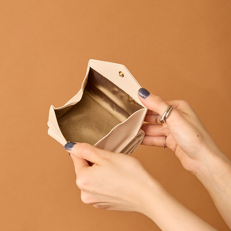 ◆CORRECT限定◆HASHIBAMI【Ha-2502-205 フェズ Wフェイス ミニウォレット】アイボリー