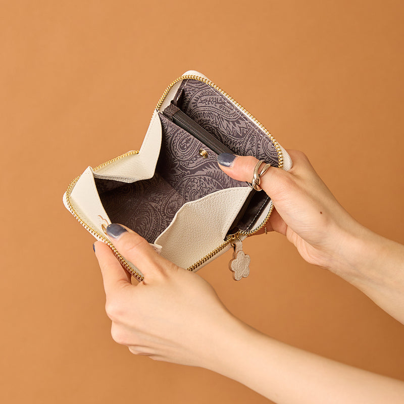 ◆CORRECT限定◆HASHIBAMI【Ha-2502-203 フラワーパッチ ハーフウォレット】ホワイト