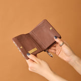 ◆CORRECT限定◆HASHIBAMI【Ha-2502-207 フラワープリント ハーフウォレット】ダークブラウン