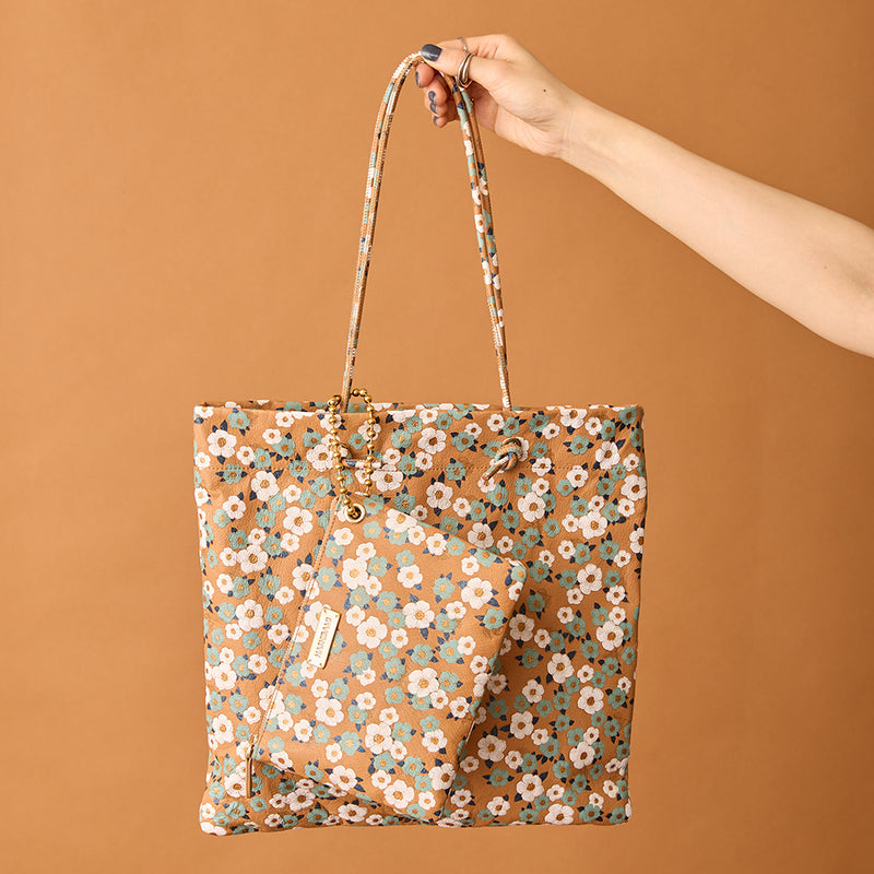 ◆CORRECT限定◆HASHIBAMI【Ha-2502-308 フラワープリント ポーチ】チャイ