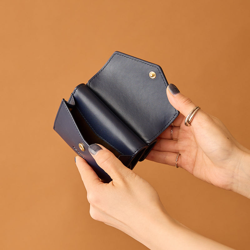 ◆CORRECT限定◆HASHIBAMI【Ha-2502-205 フェズ Wフェイス ミニウォレット】ネイビー