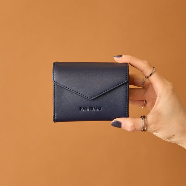 ◆CORRECT限定◆HASHIBAMI【Ha-2502-205 フェズ Wフェイス ミニウォレット】ネイビー