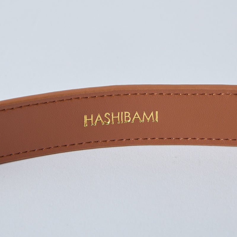 HASHIBAMI【Ha-2404-415 ビッグバックル 30mm レザーベルト】ブラウン