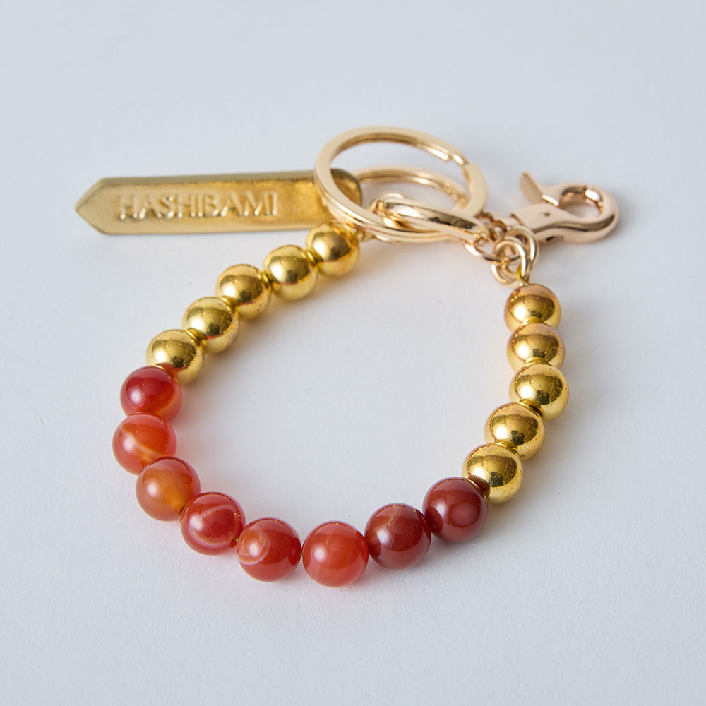 HASHIBAMI【Ha-2500-300 天然石×ゴールドビーズ スマホハンド