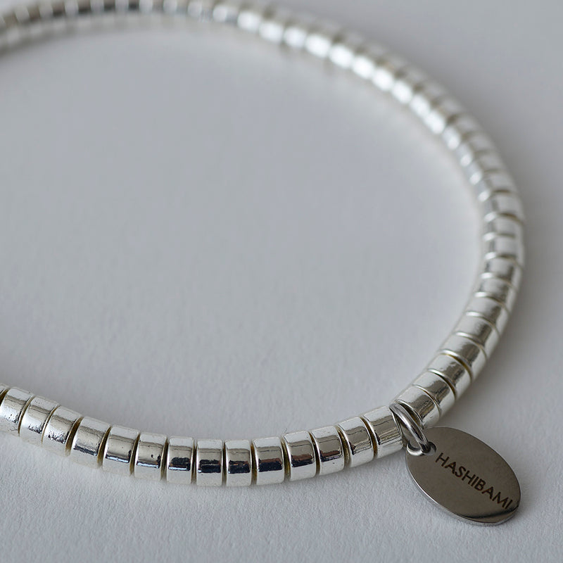 HASHIBAMI 【HB2102218 HASHIBAMI 天然石 シルバー ブレスレット ※ドーナツ(大)】 シルバー