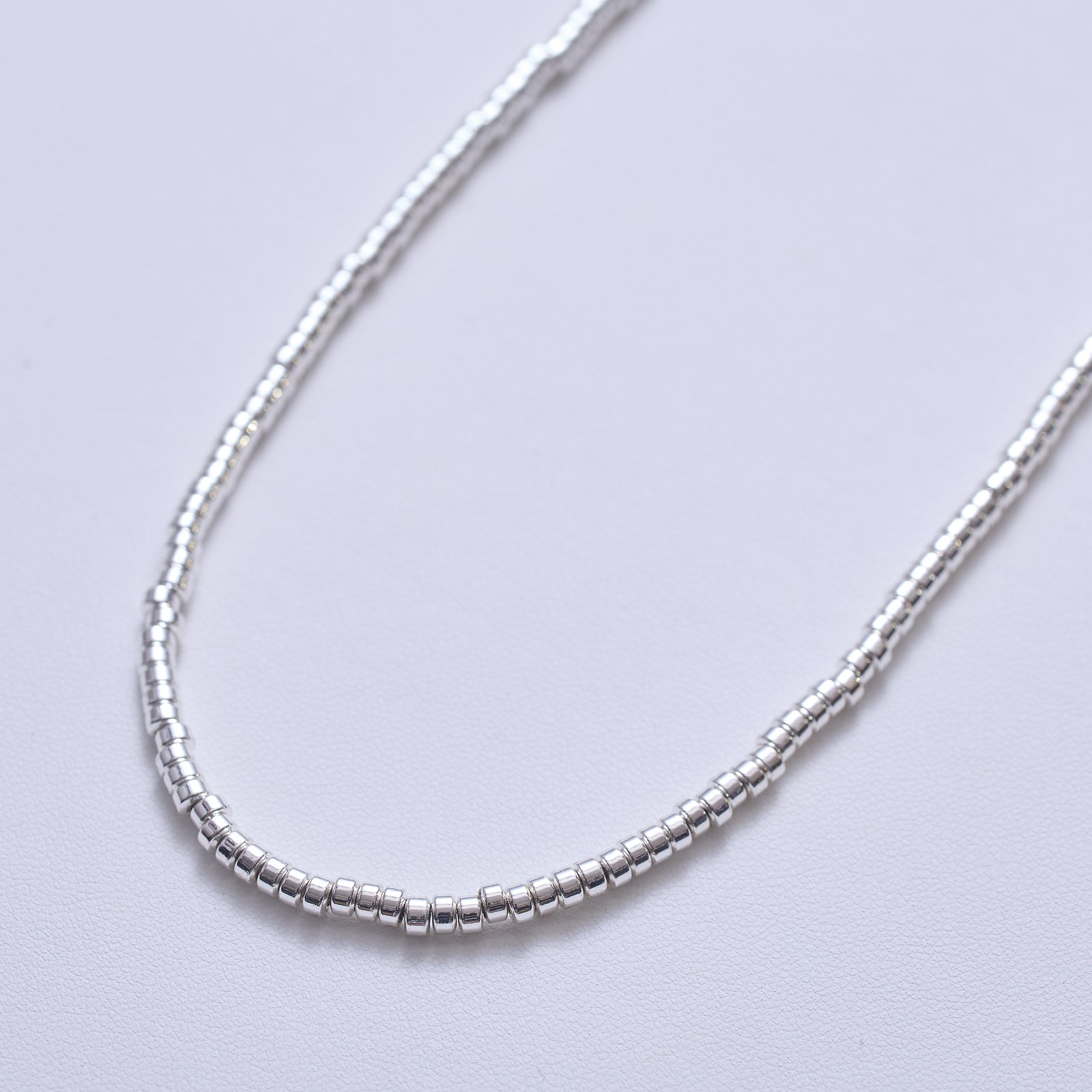HASHIBAMI 【HB2100241 天然石 シルバー 52cm ネックレス】 ※ドーナツ