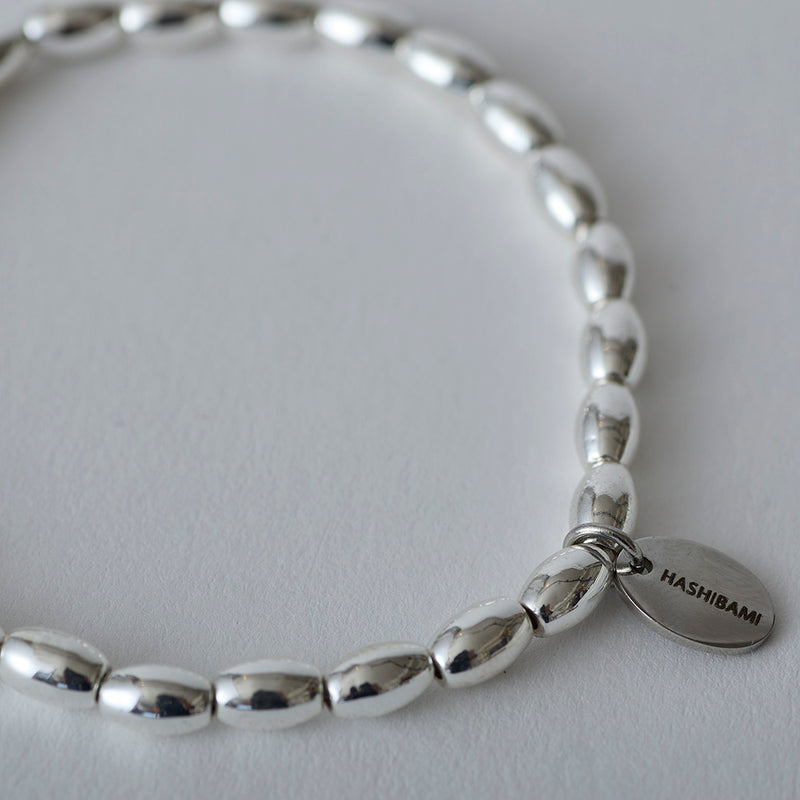 HASHIBAMI 【HB2102213 HASHIBAMI 天然石 シルバー ブレスレット ※俵型】 シルバー
