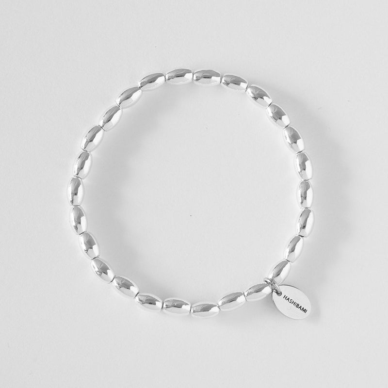 HASHIBAMI 【HB2102213 HASHIBAMI 天然石 シルバー ブレスレット ※俵型】 シルバー