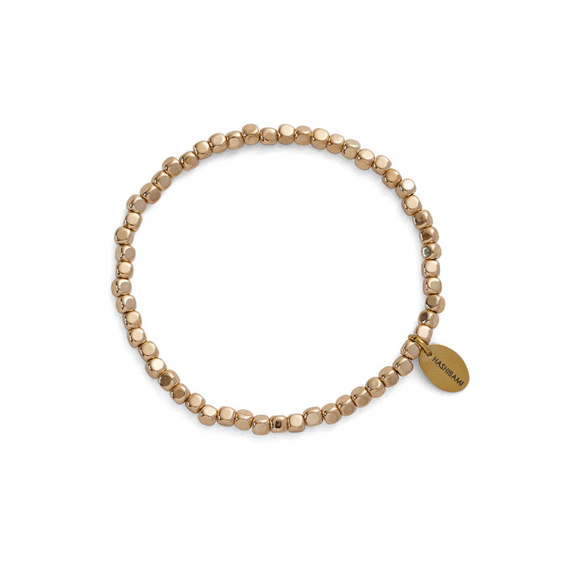 HASHIBAMI 【HB2102214 HASHIBAMI 天然石 ゴールド ブレスレット ※面取り】 ゴールド