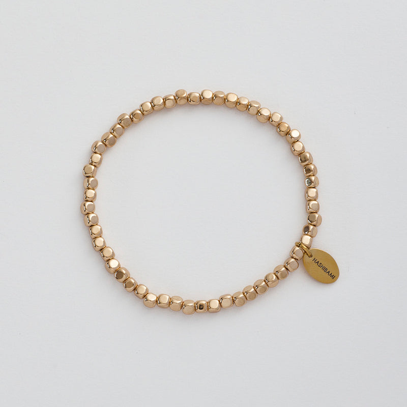 HASHIBAMI 【HB2102214 HASHIBAMI 天然石 ゴールド ブレスレット ※面取り】 ゴールド