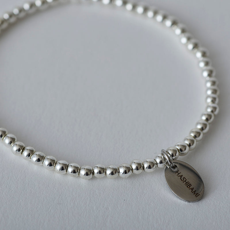 HASHIBAMI 【HB2102219 HASHIBAMI 天然石 シルバー ブレスレット ※3mm玉】 シルバー