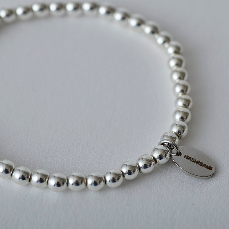 HASHIBAMI 【HB2102220 HASHIBAMI 天然石 シルバー ブレスレット ※4mm玉】 シルバー