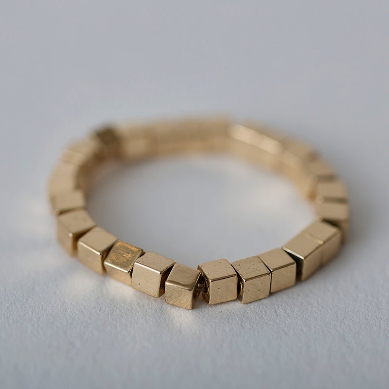 HASHIBAMI 【HB2102230 HASHIBAMI 天然石 ゴールド リング ※立方体】 ゴールド