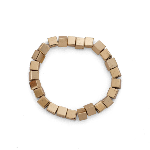 HASHIBAMI 【HB2102230 HASHIBAMI 天然石 ゴールド リング ※立方体】 ゴールド