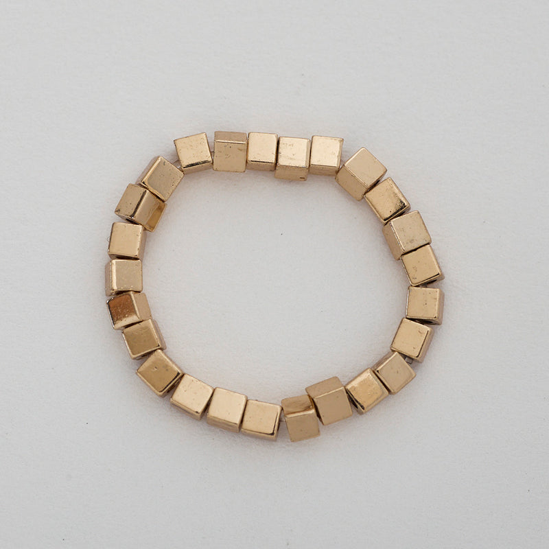 HASHIBAMI 【HB2102230 HASHIBAMI 天然石 ゴールド リング ※立方体】 ゴールド