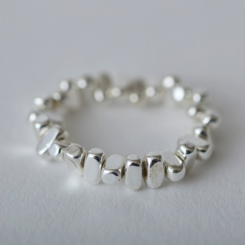 HASHIBAMI 【HB2102234 HASHIBAMI 天然石 シルバー リング ※立方体(横長)】 シルバー