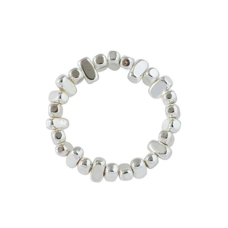 HASHIBAMI 【HB2102234 HASHIBAMI 天然石 シルバー リング ※立方体(横長)】 シルバー