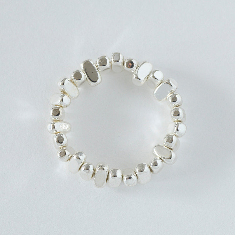 HASHIBAMI 【HB2102234 HASHIBAMI 天然石 シルバー リング ※立方体(横長)】 シルバー