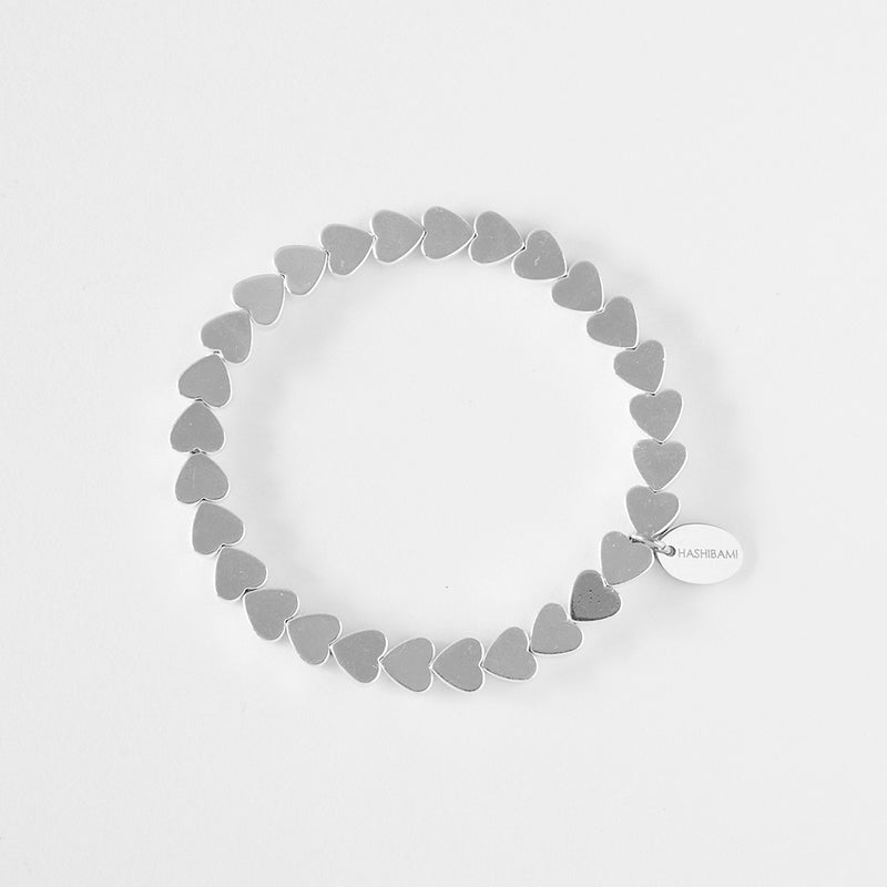 HASHIBAMI 【HB2102275 HASHIBAMI 天然石 ブレスレット ※ハート型6mm】 シルバー